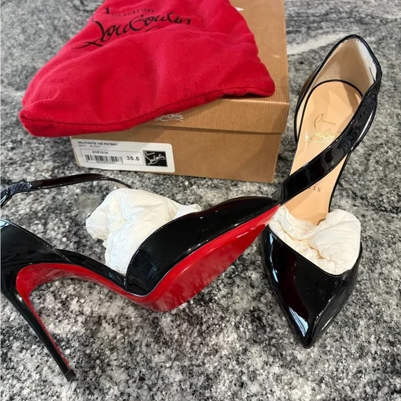 Christian Louboutin Black Patent Leather Heels - Picture 2 of 3